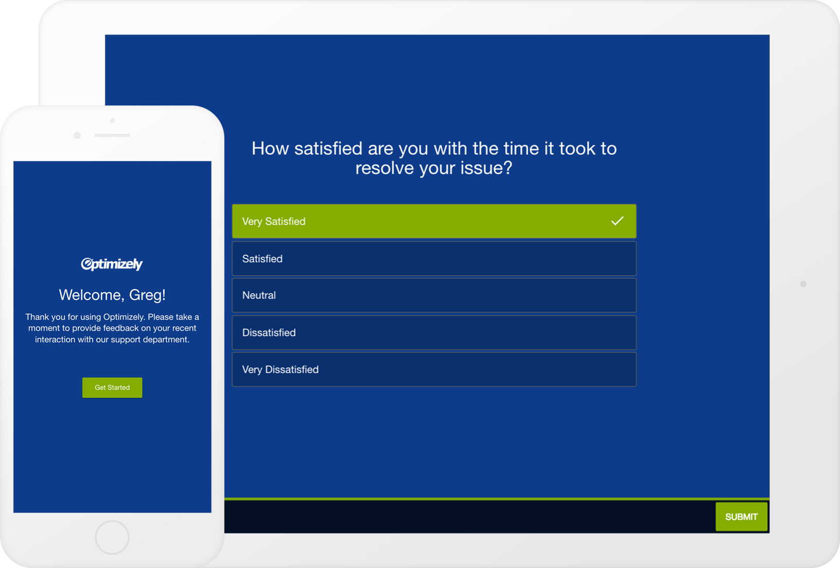 GetFeedback Customer Satisfaction Survey Software Example iPhone